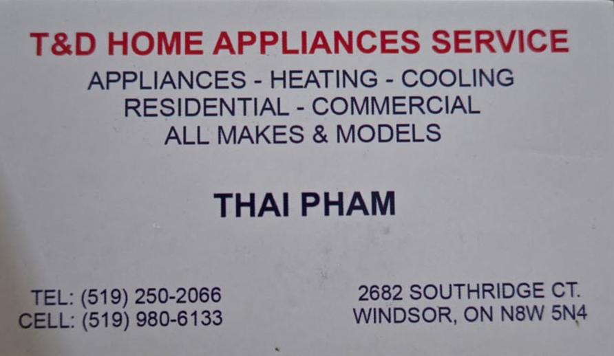 T & D Home Appliance Services appliance repair